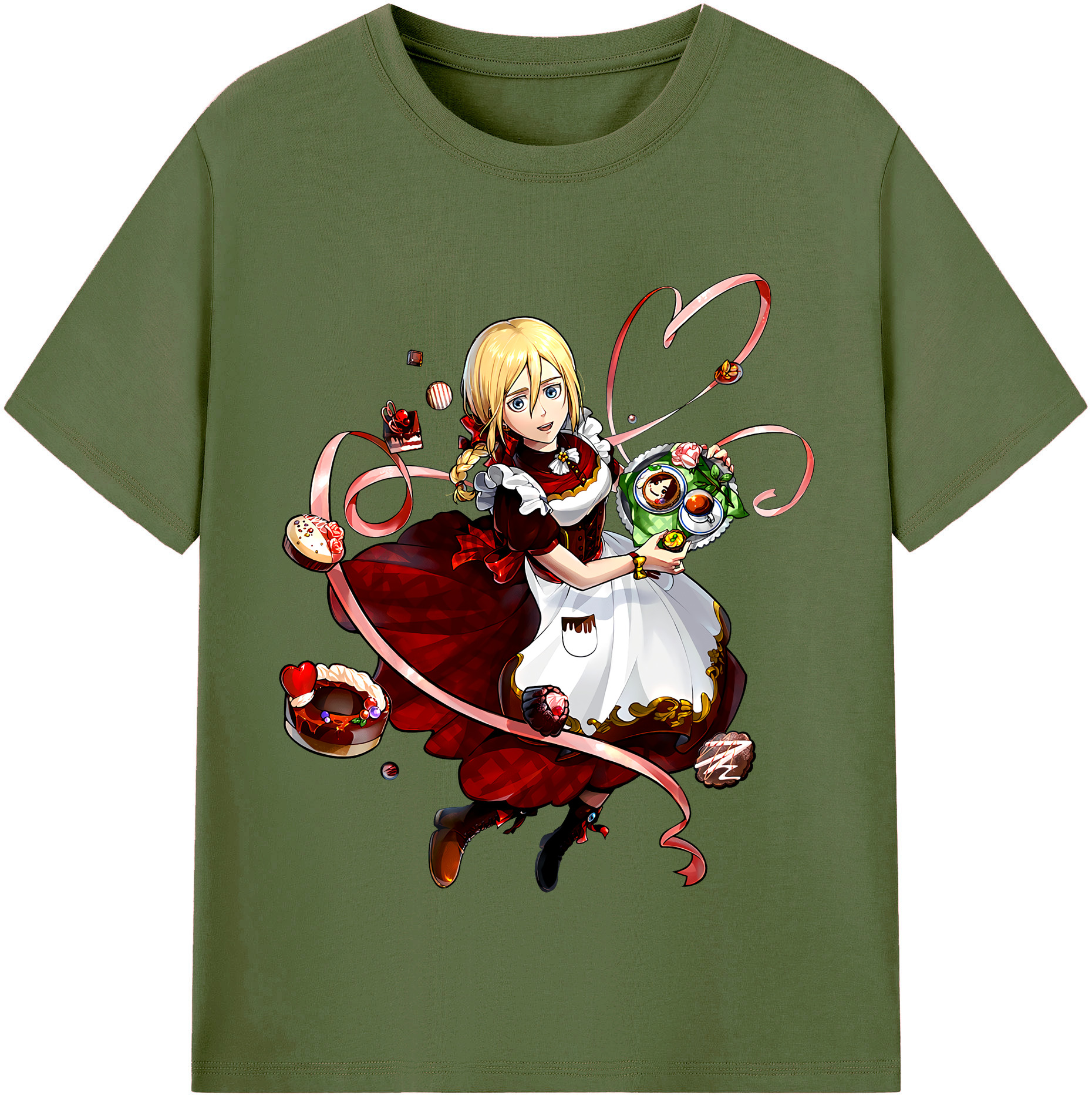 （画像用） 進撃の巨人 クリスタ·レンズ Attack on Titan Christa Lenz 綿100％半袖Tシャツ（フロントプリント）